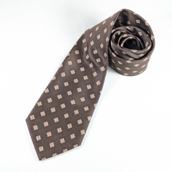 Christian Dior Monsieur Polyester Neck tie chocolate brown mens suit accessory - Picture 4 of 9